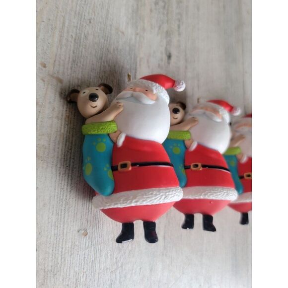 Hallmark 2012 stocking stuffer puppy Santa Claus ornament Xmas set - Picture 3 of 8